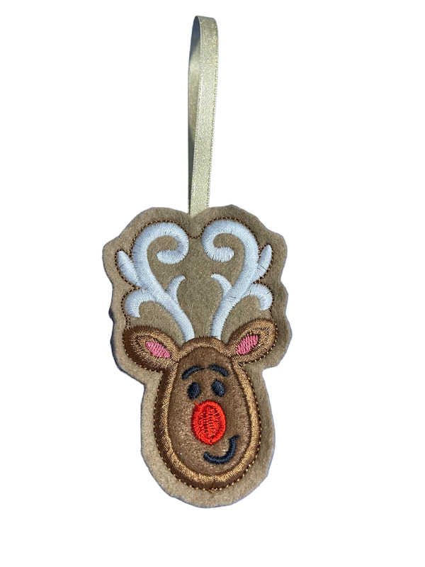 Reindeer Christmas Handmade Felt Embroidered Decoration Hanging Ornament