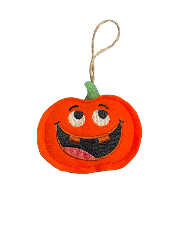 Halloween Pumpkin Handmade Felt Embroidered Decoration Hanging Ornament