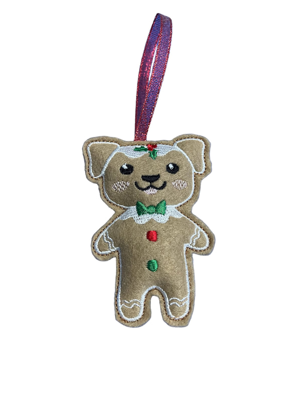 Christmas Biscuit Dog Handmade Felt Embroidered Decoration Hanging Ornament